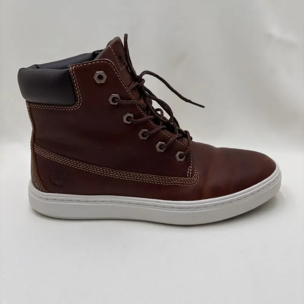 Timberland Women's High Top Lace Up Distressed Leather Boots Brown - Size 9